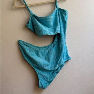 aerie Turquoise Cutout One-Piece Swimsuit